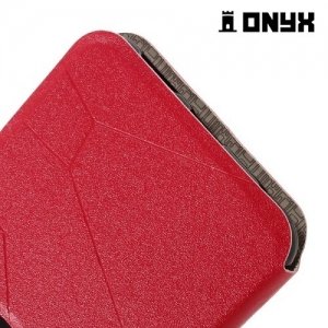 Чехол книжка с умным окном для Asus ZenFone 3 Laser ZC551KL  - Красный