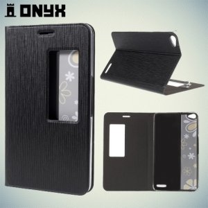 Чехол книжка с окном для Huawei MediaPad X2 - Черный