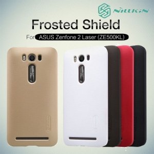 Чехол накладка Nillkin Super Frosted Shield для Asus Zenfone 2 Laser ZE500KG ZE500KL - Золотой 