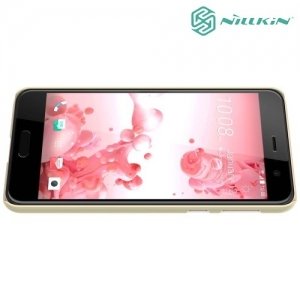 Чехол накладка Nillkin Super Frosted Shield для HTC U Play - Золотой