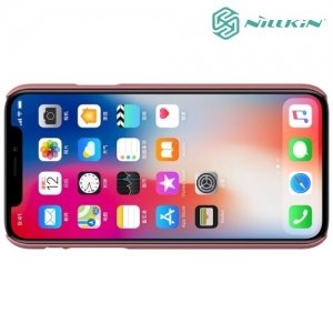 Чехол накладка Nillkin Super Frosted Shield для iPhone Xs / X - Розовое золото
