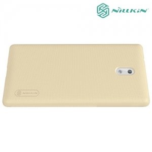 Чехол накладка Nillkin Super Frosted Shield для Nokia 3 - Золотой