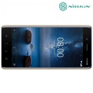 Чехол накладка Nillkin Super Frosted Shield для Nokia 8 - Золотой
