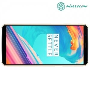 Чехол накладка Nillkin Super Frosted Shield для OnePlus 5T - Золотой
