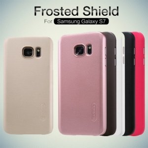 Чехол накладка Nillkin Super Frosted Shield для Samsung Galaxy S7 - Золотой 