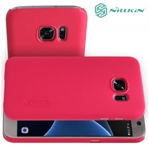 Чехол накладка Nillkin Super Frosted Shield для Samsung Galaxy S7 - Красный