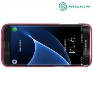 Чехол накладка Nillkin Super Frosted Shield для Samsung Galaxy S7 Edge - Красный