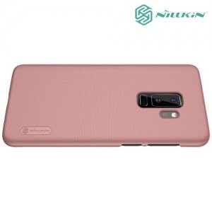 Чехол накладка Nillkin Super Frosted Shield для Samsung Galaxy S9 Plus - розовое золото 