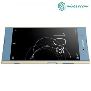 Чехол накладка Nillkin Super Frosted Shield для Sony Xperia XA1 Plus - Золотой