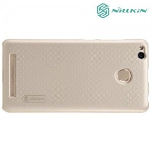 Чехол накладка Nillkin Super Frosted Shield для Xiaomi Redmi 3 Pro / 3s - Золотой