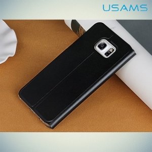 Чехол USAMS Muge S View Cover с умным окном для Samsung Galaxy Edge Plus - Черный