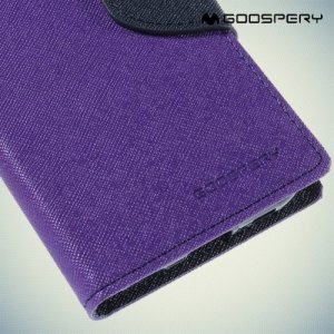 Чехол книжка для Samsung Galaxy S6 Edge Кошелек Mercury Goospery - Фиолетовый
