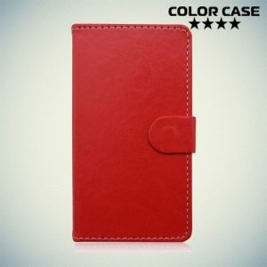 Чехол книжка для телефона 5 дюйма универсальный - Красный