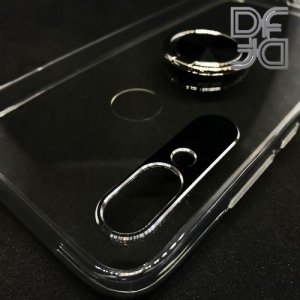 DF Двухкомпонентный чехол для Xiaomi Redmi 7 с кольцом для магнитного автомобильного держателя - Прозрачный