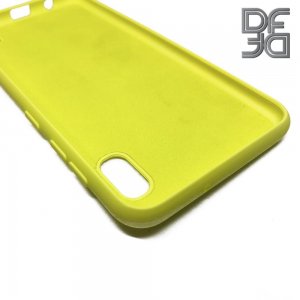 DF Мягкий силиконовый чехол для Samsung Galaxy A10 с микрофибровой подкладкой желтый