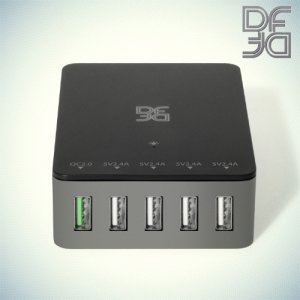 DF Сетевой USB разветвитель на 5 USB портов с функцией быстрой зарядки Quick Charge 2.0