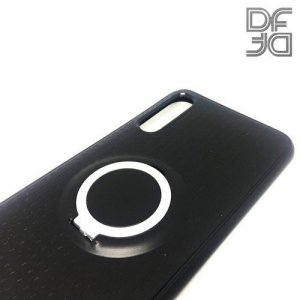 DF Силиконовый чехол с кольцом для пальца для Samsung Galaxy A50 / A30s встроенный металлический лист для магнитного держателя Черный