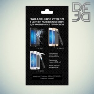 DF Закаленное защитное стекло на весь экран для Asus Zenfone 3s Max ZC521TL - Черный