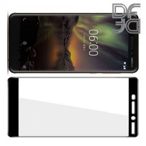 DF Защитное стекло для Nokia 6.1 2018 черное