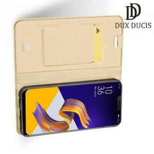 Dux Ducis чехол книжка для Asus Zenfone Max Pro M2 ZB631KL с магнитом и отделением для карты - Золотой