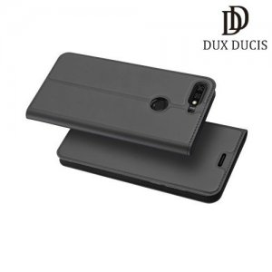 Dux Ducis чехол книжка для Huawei Honor 7C Pro с магнитом и отделением для карты - Серый