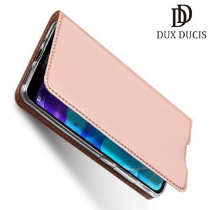Dux Ducis чехол книжка для Huawei Honor 8S / Y5 2019 с магнитом и отделением для карты - Розовое Золото
