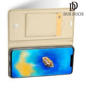 Dux Ducis чехол книжка для Huawei Mate 20 Pro с магнитом и отделением для карты - Золотой