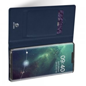 Dux Ducis чехол книжка для Huawei Mate 30 Pro с магнитом и отделением для карты - Синий