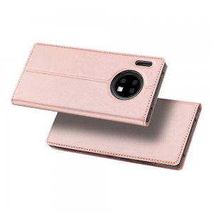 Dux Ducis чехол книжка для Huawei Mate 30 Pro с магнитом и отделением для карты - Светло-Розовый