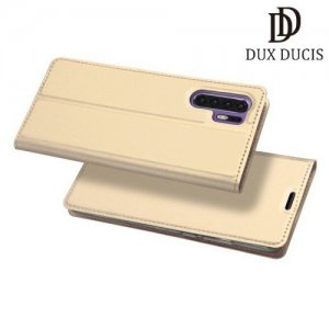 Dux Ducis чехол книжка для Huawei P30 Pro с магнитом и отделением для карты - Золотой