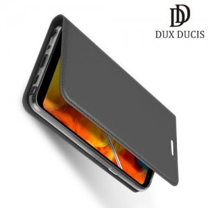 Dux Ducis чехол книжка для LG Q Stylus+ Q710 с магнитом и отделением для карты - Серый