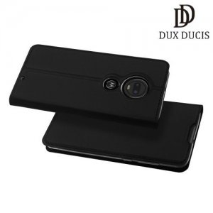 Dux Ducis чехол книжка для Motorola Moto G7 с магнитом и отделением для карты - Черный