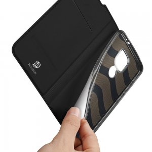 Dux Ducis чехол книжка для Motorola Moto G9 Play / E7 Plus с магнитом и отделением для карты - Черный