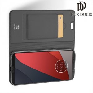 Dux Ducis чехол книжка для Motorola Moto Z3 Play с магнитом и отделением для карты - Серый