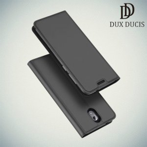 Dux Ducis чехол книжка для Nokia 3.1 2018 с магнитом и отделением для карты - Серый