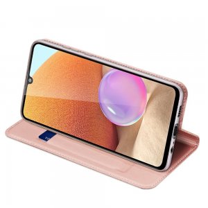 Dux Ducis чехол книжка для Samsung Galaxy A32 с магнитом и отделением для карты - Светло Розовый