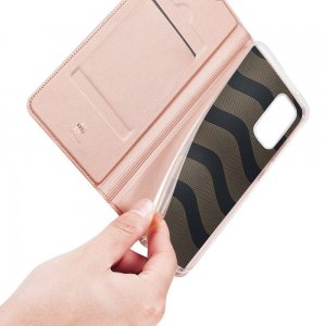 Dux Ducis чехол книжка для Samsung Galaxy A41 с магнитом и отделением для карты - Розовый