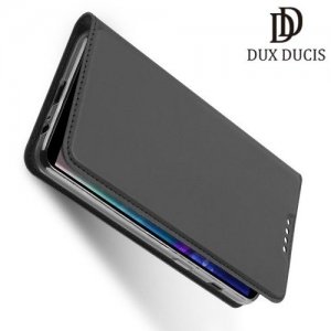 Dux Ducis чехол книжка для Samsung Galaxy A6 Plus 2018 с магнитом и отделением для карты - Серый