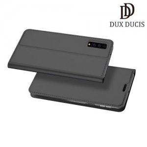 Dux Ducis чехол книжка для Samsung Galaxy A7 2018 SM-A750F с магнитом и отделением для карты - Серый