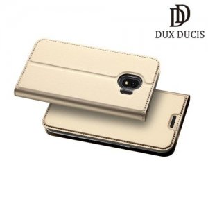Dux Ducis чехол книжка для Samsung Galaxy J4 2018 SM-J400F с магнитом и отделением для карты - Золотой