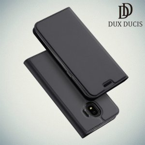 Dux Ducis чехол книжка для Samsung Galaxy J4 2018 SM-J400F с магнитом и отделением для карты - Серый