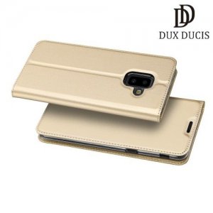 Dux Ducis чехол книжка для Samsung Galaxy J6 Plus с магнитом и отделением для карты - Золотой
