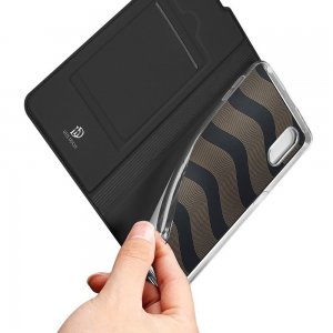 Dux Ducis чехол книжка для Samsung Galaxy M01 с магнитом и отделением для карты - Черный