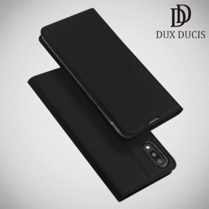Dux Ducis чехол книжка для Samsung Galaxy M10 с магнитом и отделением для карты - Черный