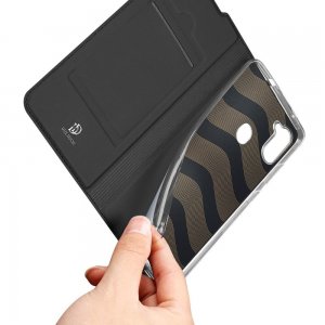 Dux Ducis чехол книжка для Samsung Galaxy M11 с магнитом и отделением для карты - Черный