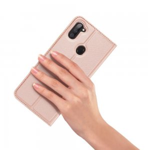 Dux Ducis чехол книжка для Samsung Galaxy M11 с магнитом и отделением для карты - Светло-Розовый