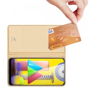 Dux Ducis чехол книжка для Samsung Galaxy M31 с магнитом и отделением для карты - Золотой