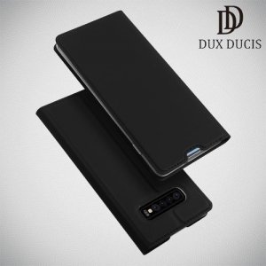 Dux Ducis чехол книжка для Samsung Galaxy S10 с магнитом и отделением для карты - Черный