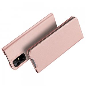 Dux Ducis чехол книжка для Samsung Galaxy S20 Plus с магнитом и отделением для карты - Светло-Розовый