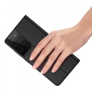 Dux Ducis чехол книжка для Samsung Galaxy S21 Ultra с магнитом и отделением для карты - Черный